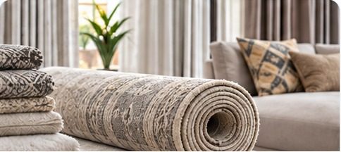 Curtains and carpets for professional textile care